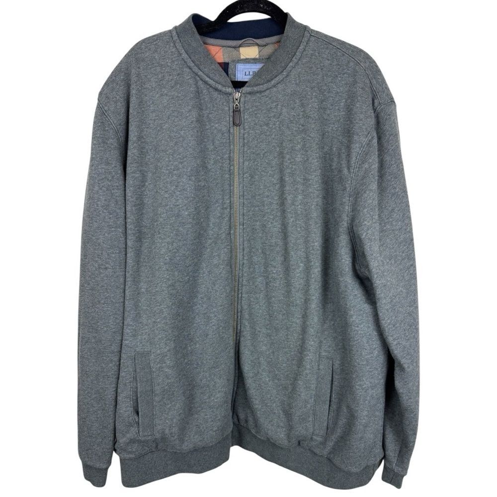 LL Bean Jacket XXL-Tall Sweat Jacket Flannel Lined